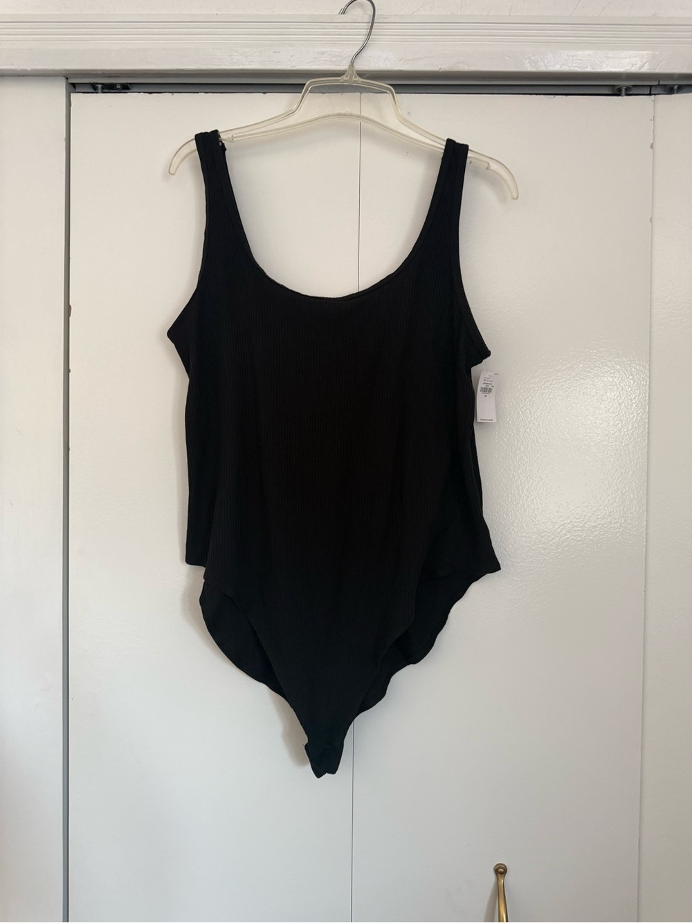 NWT Black Ribbed Scoop Neck Bodysuit